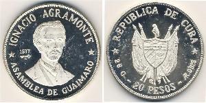 20 Peso Cuba (1898 - ) Plata 