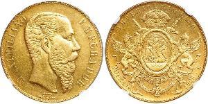 20 Peso 墨西哥第二帝國 (1864 - 1867) 金 Maximilian I of Mexico (1832 - 1867)