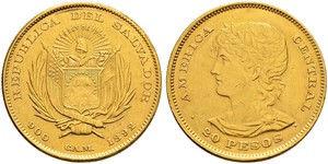 20 Peso 萨尔瓦多 金 