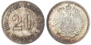 20 Pfennig Allemagne Argent Wilhelm I, German Emperor (1797-1888)