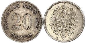 20 Pfennig Allemagne Argent Wilhelm I, German Emperor (1797-1888)