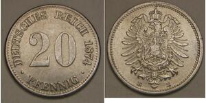 20 Pfennig Allemagne Argent Wilhelm I, German Emperor (1797-1888)