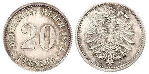 20 Pfennig Allemagne Argent Wilhelm I, German Emperor (1797-1888)