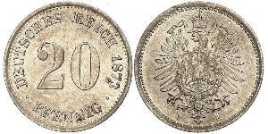 20 Pfennig Allemagne Argent Wilhelm I, German Emperor (1797-1888)