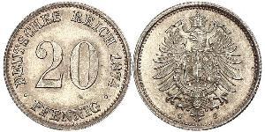 20 Pfennig Allemagne Argent Wilhelm I, German Emperor (1797-1888)
