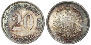 20 Pfennig Germania Argento Wilhelm I, German Emperor (1797-1888)