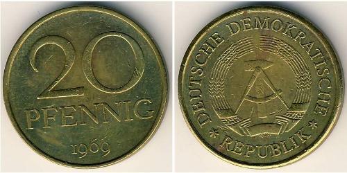 20 Pfennig Repubblica Democratica Tedesca (1949-1990) Ottone 