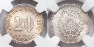 20 Pfennig Alemania Plata Wilhelm I, German Emperor (1797-1888)