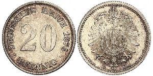 20 Pfennig Alemania Plata Wilhelm I, German Emperor (1797-1888)