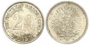 20 Pfennig Alemania Plata Wilhelm I, German Emperor (1797-1888)