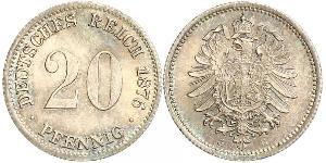 20 Pfennig Alemania Plata Wilhelm I, German Emperor (1797-1888)