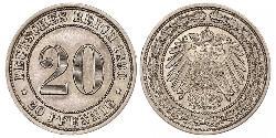 20 Pfennig Empire allemand (1871-1918)  
