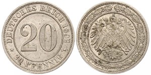 20 Pfennig Imperio alemán (1871-1918)  