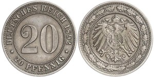 20 Pfennig Impero tedesco (1871-1918)  