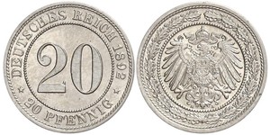 20 Pfennig Impero tedesco (1871-1918)  