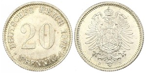 20 Pfennig 德国 銀 威廉一世 (德国)