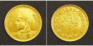 20 Piastre Königreich Ägypten (1922 - 1953) Gold Faruq I, König von Ägypten (1920 - 1965)