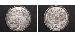 20 Piastre Sultanato de Egipto (1914 - 1922) Plata Hussein Kamel (Sultán) (1853 - 1917)