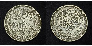 20 Piastre Sultanate of Egypt (1914 - 1922) Silver Hussein Kamel of Egypt (1853 - 1917)