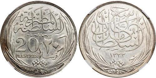 20 Piastre Sultanate of Egypt (1914 - 1922) Silver Hussein Kamel of Egypt (1853 - 1917)