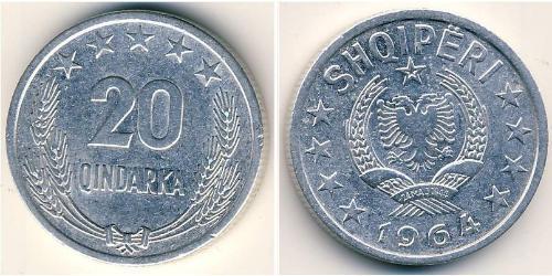 20 Qindarka Sozialistische Volksrepublik Albanien (1944 - 1992) Aluminium 