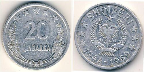 20 Qindarka Sozialistische Volksrepublik Albanien (1944 - 1992) Aluminium 