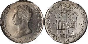 20 Real Kingdom of Spain (1808 - 1813) Argent Joseph Bonaparte