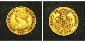 20 Real Kingdom of Spain (1814 - 1873) Gold Isabella II of Spain (1830- 1904)