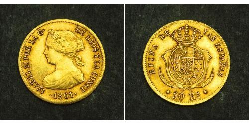 20 Real Kingdom of Spain (1814 - 1873) Oro Isabella II of Spain (1830- 1904)