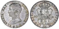 20 Real Kingdom of Spain (1808 - 1813) Silber Joseph Bonaparte
