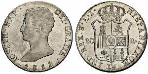 20 Real Kingdom of Spain (1808 - 1813) Silber Joseph Bonaparte