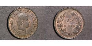 20 Reis Kingdom of Portugal (1139-1910) Bronze  Karl I. von Portugal (1863-1908)
