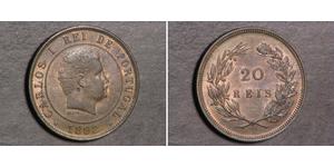 20 Reis Kingdom of Portugal (1139-1910) Bronze  Karl I. von Portugal (1863-1908)