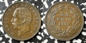 20 Reis Kingdom of Portugal (1139-1910) Bronze Luís I of Portugal (1838 - 1889)
