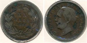 20 Reis Royaume de Portugal (1139-1910) Bronze Louis Ier de Portugal (1838 - 1889)