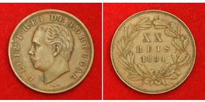 20 Reis Royaume de Portugal (1139-1910) Bronze Louis Ier de Portugal (1838 - 1889)