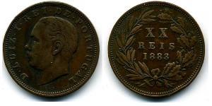 20 Reis Regno del Portogallo (1139-1910) Bronzo Luigi del Portogallo (1838 - 1889)