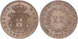 20 Reis Reino de Portugal (1139-1910) Cobre María II de Portugal (1819-1853)