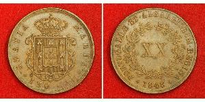 20 Reis Kingdom of Portugal (1139-1910) Copper Maria II of Portugal (1819-1853)