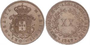 20 Reis Kingdom of Portugal (1139-1910) Copper Maria II of Portugal (1819-1853)
