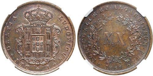 20 Reis Kingdom of Portugal (1139-1910) Copper Luís I of Portugal (1838 - 1889)