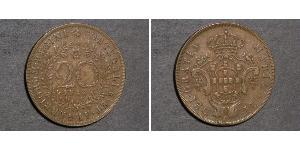 20 Reis Açores / Royaume de Portugal (1139-1910) Cuivre 