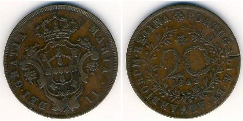 20 Reis Açores / Royaume de Portugal (1139-1910) Cuivre 