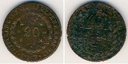 20 Reis Empire of Brazil (1822-1889) Kupfer 