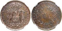 20 Reis Kingdom of Portugal (1139-1910) Kupfer Ludwig I. (Portugal) (1838 - 1889)