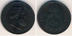20 Reis 巴西帝國 (1822 - 1889) 銅 佩德罗二世 (巴西) (1825 - 1891)