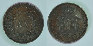 20 Reis 葡萄牙王國 (1139 - 1910) 銅 路易斯一世 (葡萄牙)