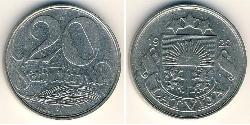 20 Santims Letlönj Cuivre/Nickel 