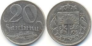 20 Santims Lettland Nickel 