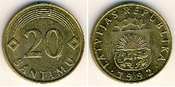 20 Santims Lettonia (1991 - ) Ottone 